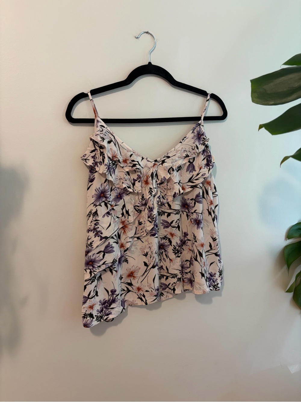American Eagle Floral Ruffle Cami Tank Top